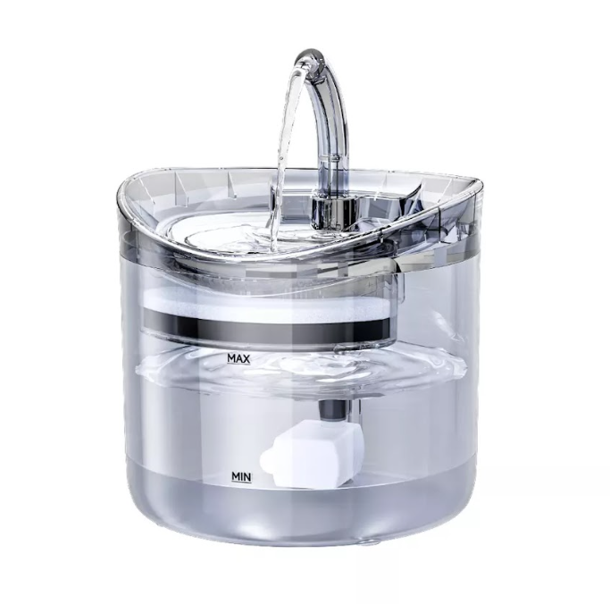 Fuente para gatos y perros transparente